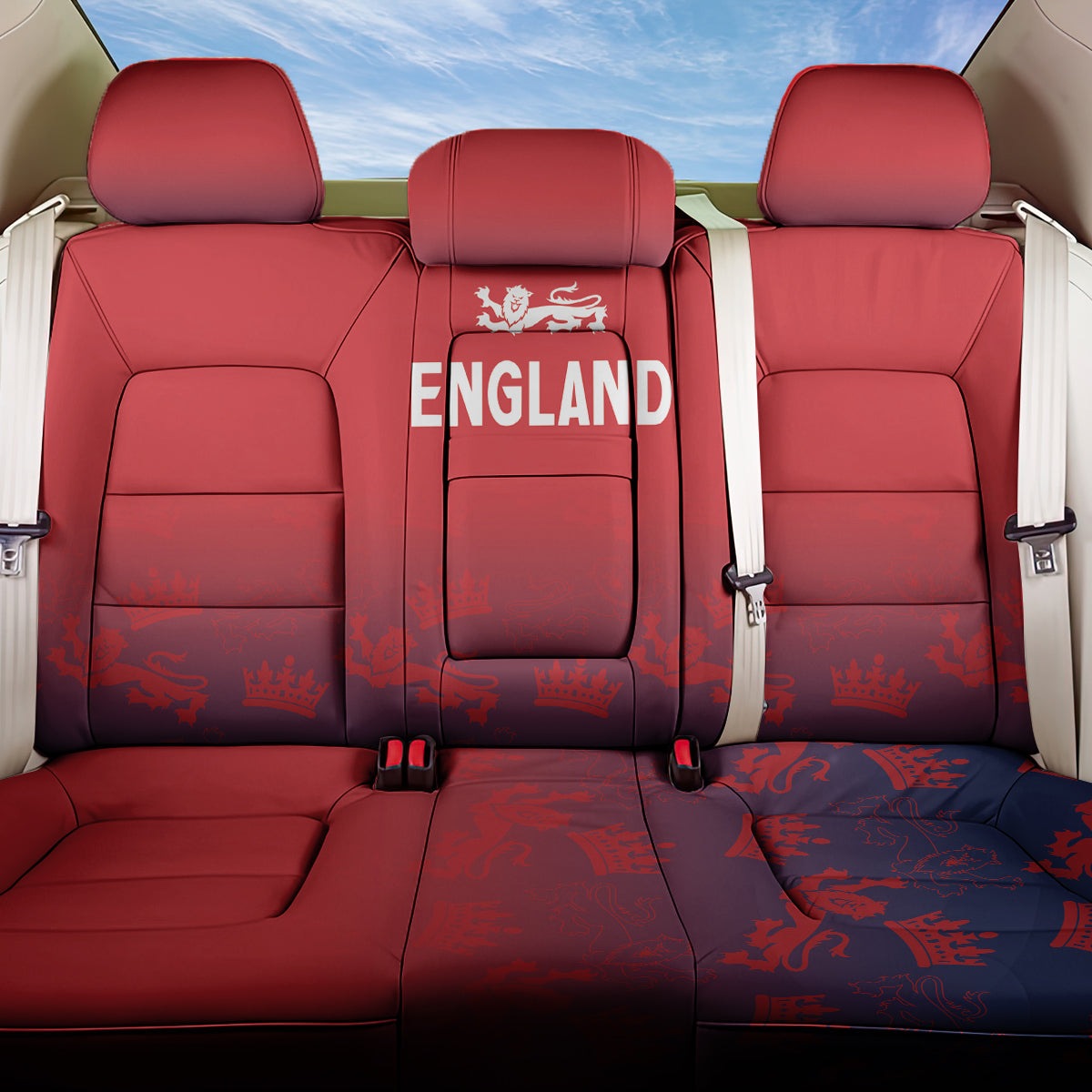 England Cricket World Cup 2024 Back Car Seat Cover Seamless Inspiration LT7 - Wonder Print Shop