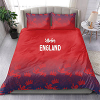 Red England bedding set with duvet cover and two pillowcases, crowned lion motif