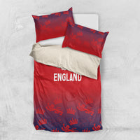 Red England duvet cover and two pillowcases, crowned lion design