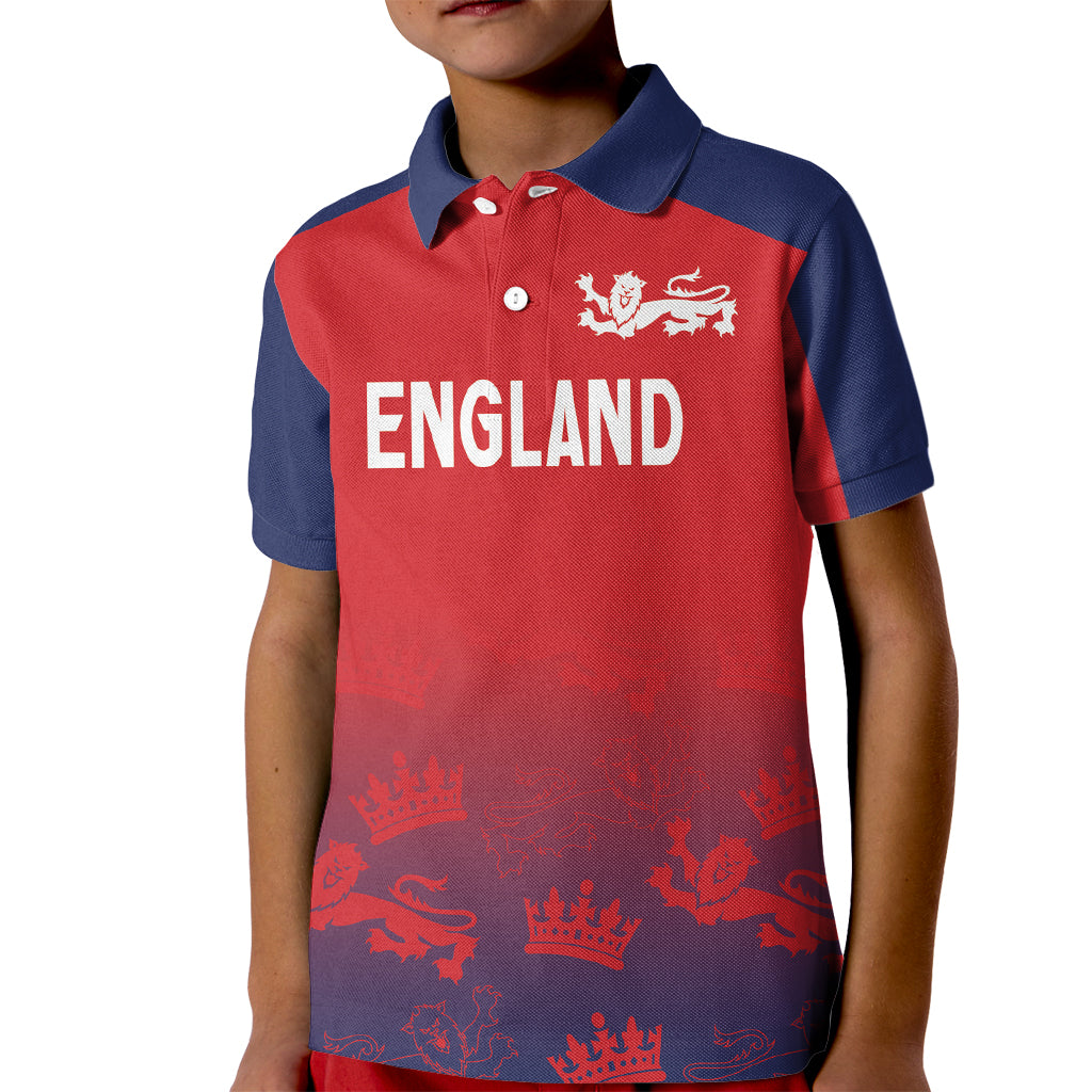 England Cricket World Cup 2024 Kid Polo Shirt Seamless Inspiration - Wonder Print Shop