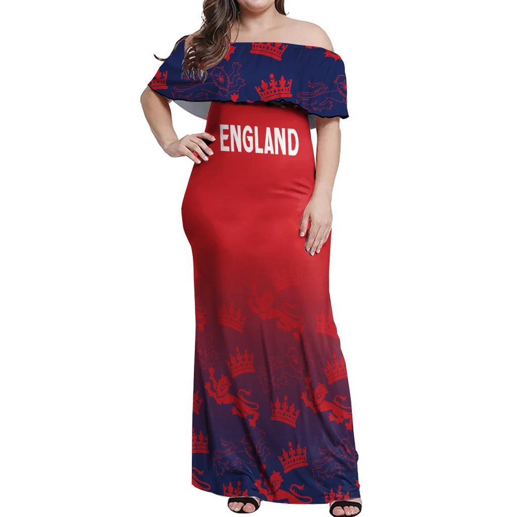 England Cricket World Cup 2024 Off Shoulder Maxi Dress Seamless Inspiration - Wonder Print Shop