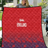 Red England quilt blanket with quilted pattern, centered crest and bold 'ENGLAND' text.
