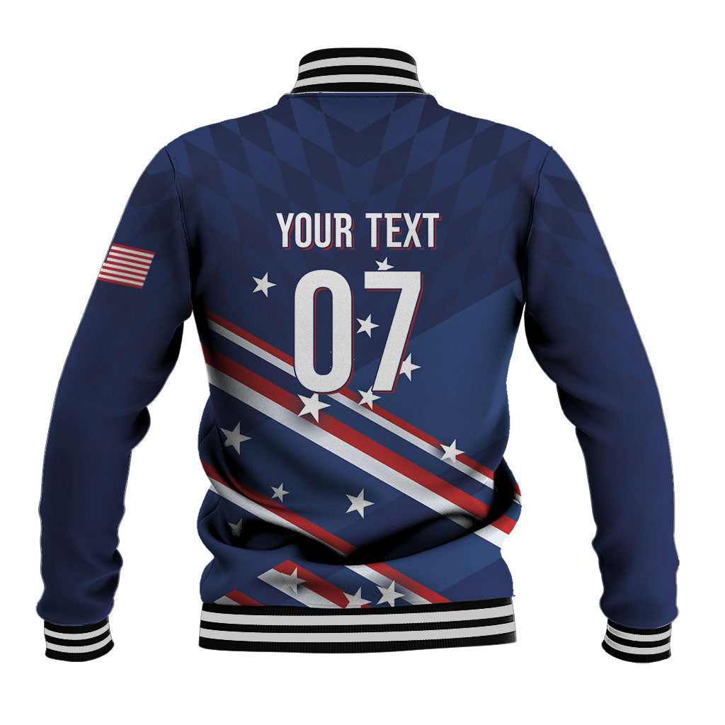 USA Custom Rugby Stars Motif Baseball Jacket GO Eagles