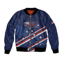USA Custom Rugby Stars Motif Bomber Jacket GO Eagles