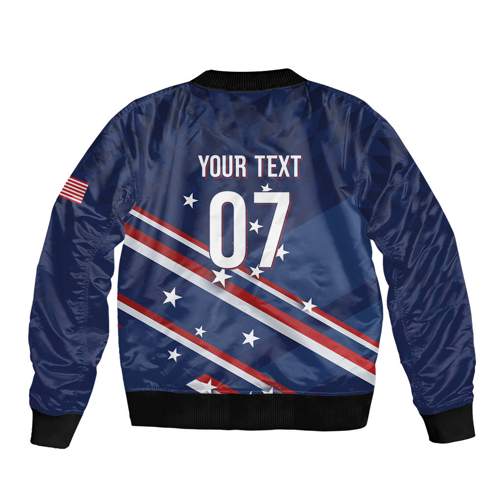 USA Custom Rugby Stars Motif Bomber Jacket GO Eagles