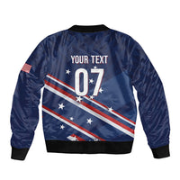 USA Custom Rugby Stars Motif Bomber Jacket GO Eagles