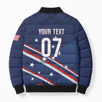 USA Custom Rugby Stars Motif Bomber Puffer Jacket GO Eagles