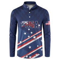 USA Custom Rugby Stars Motif Button Sweatshirt GO Eagles