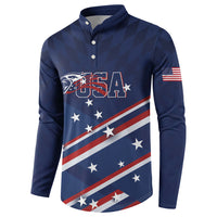 USA Custom Rugby Stars Motif Button Sweatshirt GO Eagles