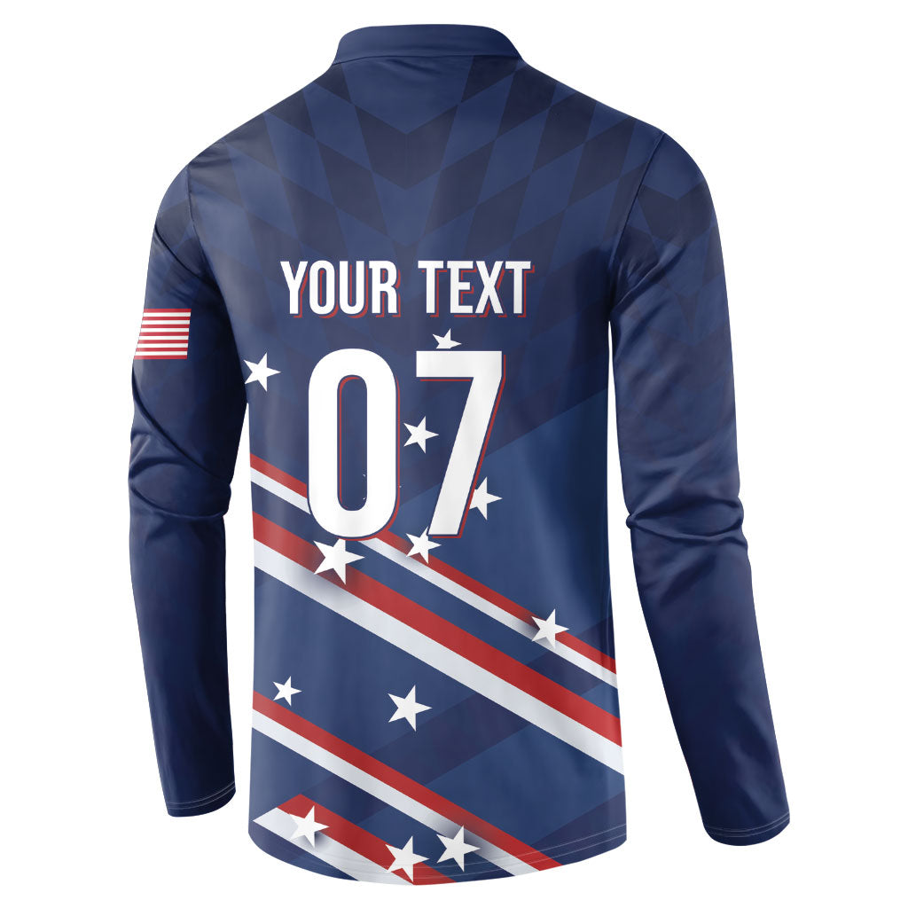 USA Custom Rugby Stars Motif Button Sweatshirt GO Eagles