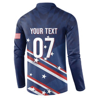 USA Custom Rugby Stars Motif Button Sweatshirt GO Eagles
