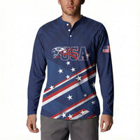 USA Custom Rugby Stars Motif Button Sweatshirt GO Eagles