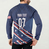 USA Custom Rugby Stars Motif Button Sweatshirt GO Eagles