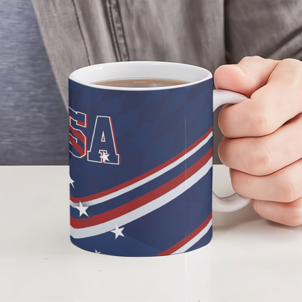 USA Rugby Stars Motif Ceramic Mug GO Eagles