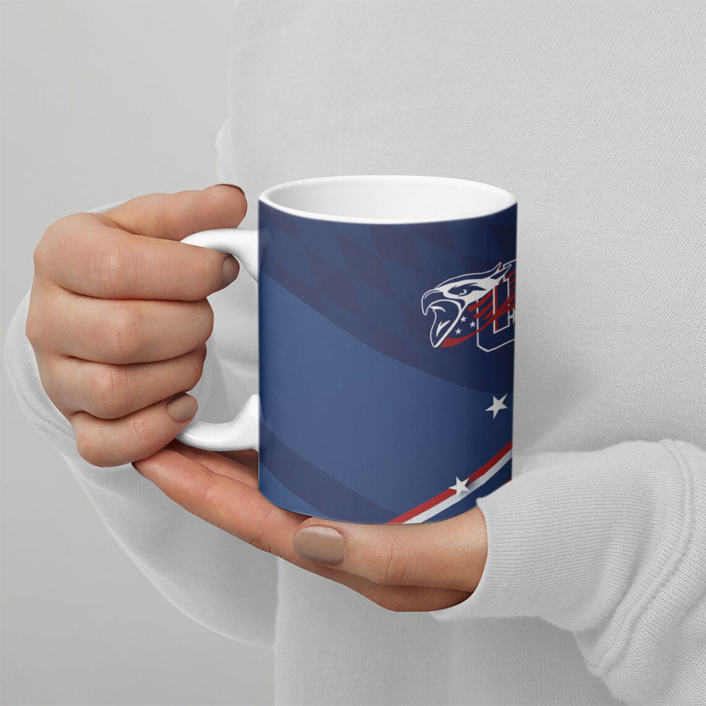 USA Rugby Stars Motif Ceramic Mug GO Eagles