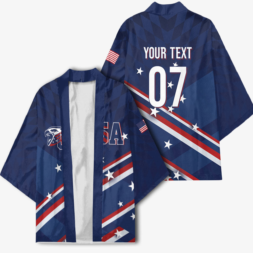 USA Custom Rugby Stars Motif Kimono GO Eagles