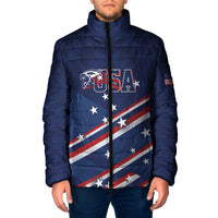 USA Custom Rugby Stars Motif Padded Jacket GO Eagles