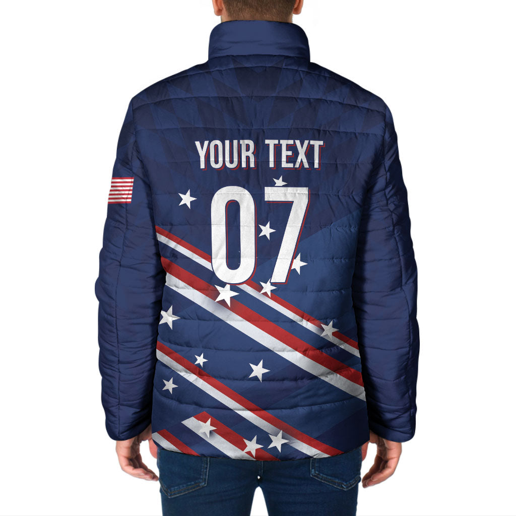 USA Custom Rugby Stars Motif Padded Jacket GO Eagles