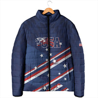 USA Custom Rugby Stars Motif Padded Jacket GO Eagles