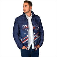 USA Custom Rugby Stars Motif Padded Jacket GO Eagles