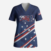 USA Custom Rugby Stars Motif Scrub Top GO Eagles