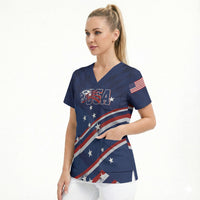 USA Custom Rugby Stars Motif Scrub Top GO Eagles