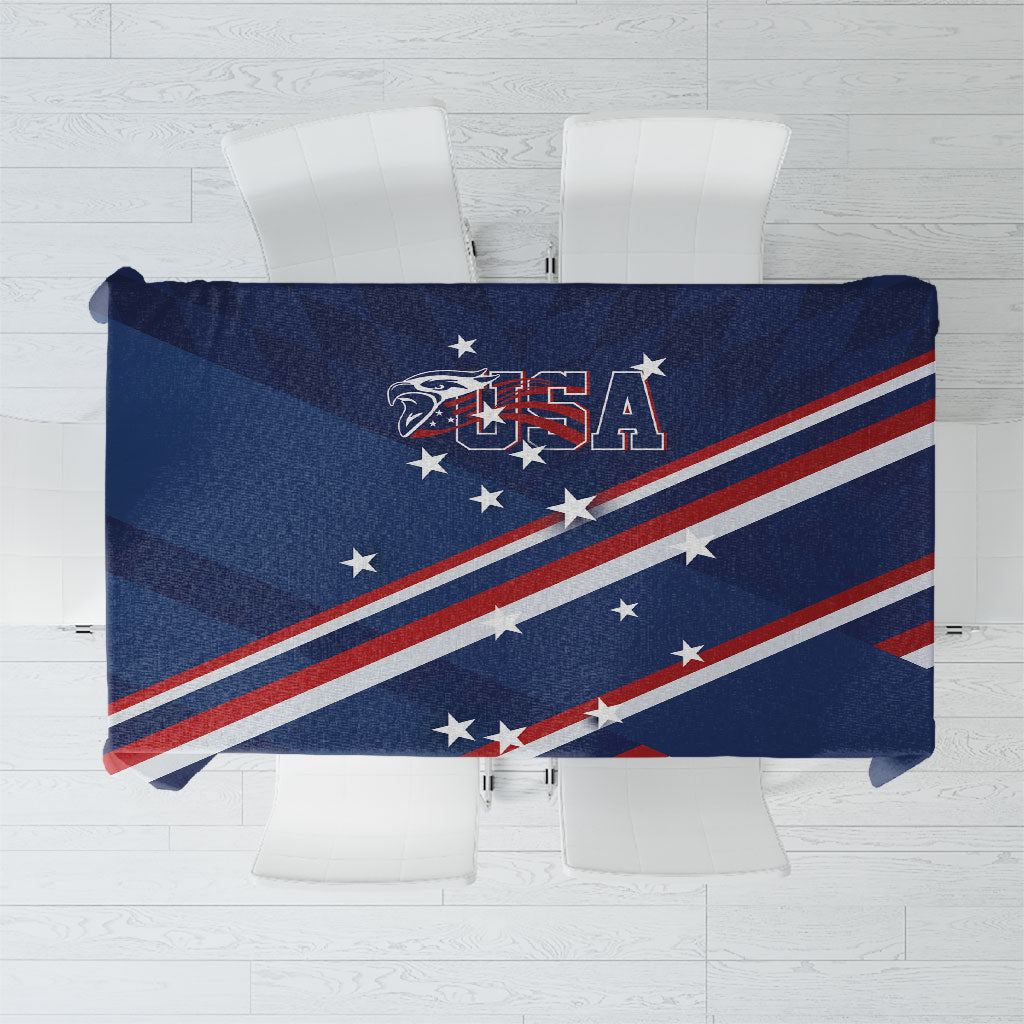 USA Rugby Stars Motif Tablecloth GO Eagles