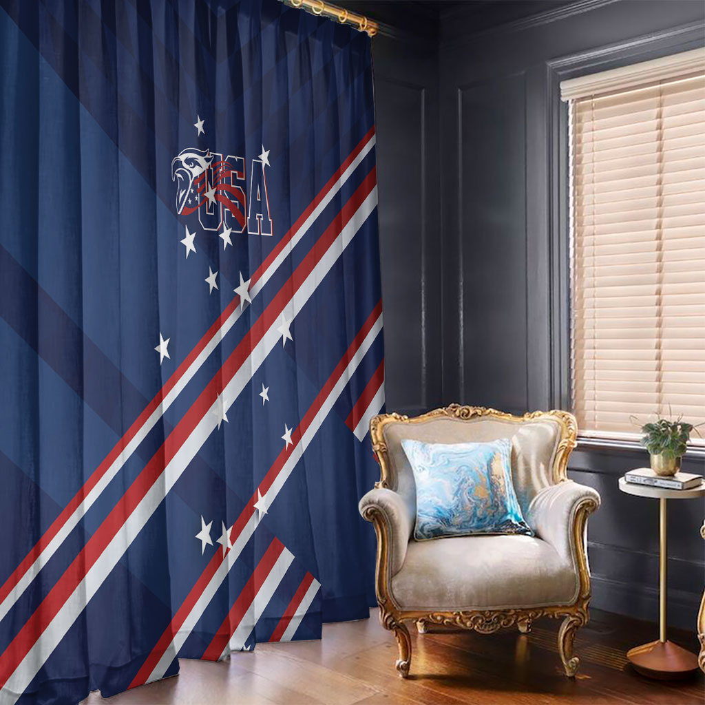 USA Rugby Stars Motif Window Curtain GO Eagles