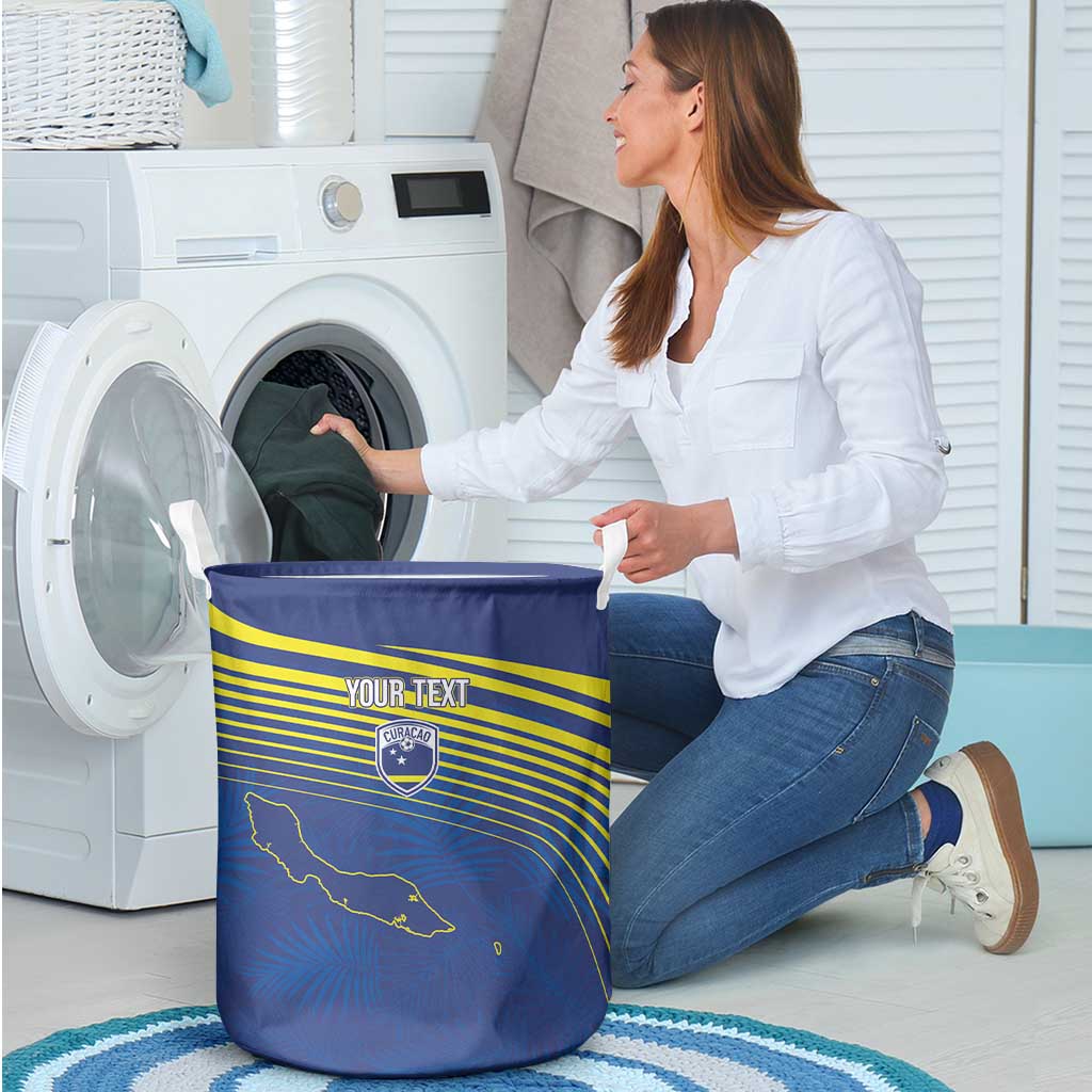 Curacao Football Custom Korsou Blue Wave Laundry Basket Making History - Wonder Print Shop