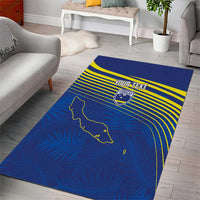 Curacao Football Custom Korsou Blue Wave Area Rug Making History - Wonder Print Shop