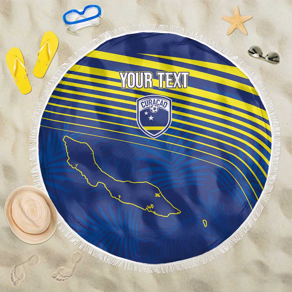Curacao Football Custom Korsou Blue Wave Beach Blanket Making History - Wonder Print Shop