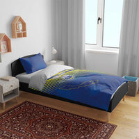 Curacao Football Custom Korsou Blue Wave Bedding Set Making History - Wonder Print Shop