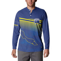 Curacao Football Custom Korsou Blue Wave Button Sweatshirt Making History - Wonder Print Shop