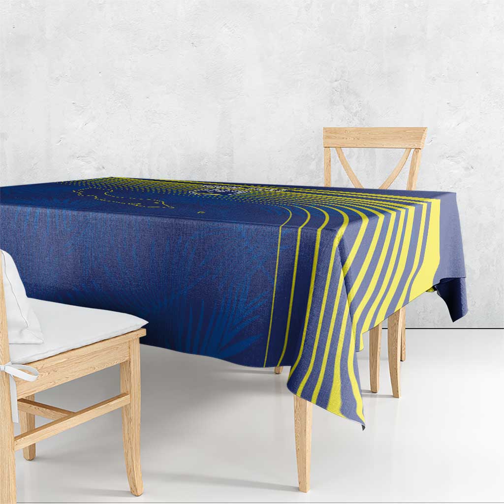 Curacao Football Custom Korsou Blue Wave Tablecloth Making History - Wonder Print Shop