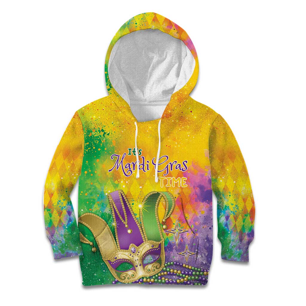 Mardi Gras Kid Hoodie Watercolor Mix - Carnival Bling - Wonder Print Shop