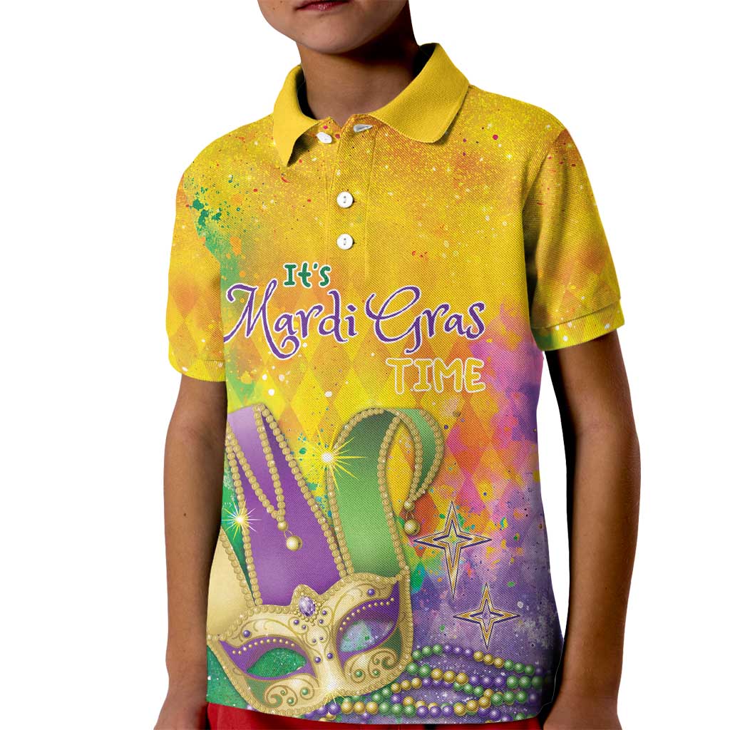 Mardi Gras Kid Polo Shirt Watercolor Mix - Carnival Bling - Wonder Print Shop