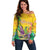 Mardi Gras Off Shoulder Sweater Watercolor Mix - Carnival Bling