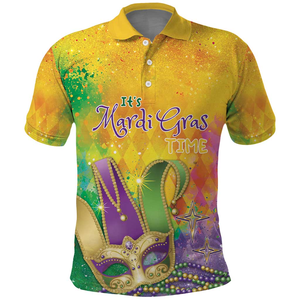 Mardi Gras Polo Shirt Watercolor Mix - Carnival Bling - Wonder Print Shop