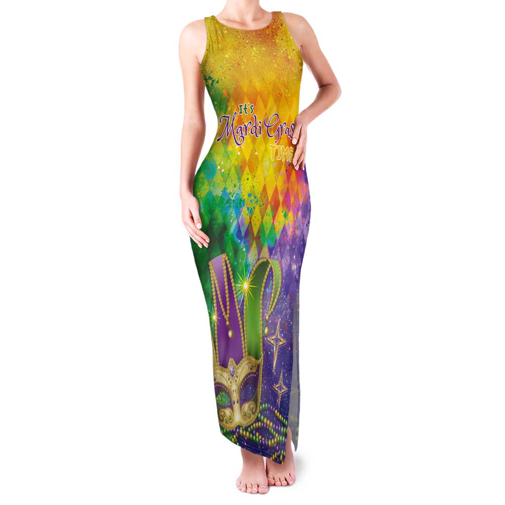 Mardi Gras Tank Maxi Dress Watercolor Mix - Carnival Bling - Wonder Print Shop