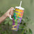 Mardi Gras Tumbler With Handle Watercolor Mix - Carnival Bling - Wonder Print Shop