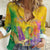 Mardi Gras Women Casual Shirt Watercolor Mix - Carnival Bling