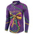 Mardi Gras Button Sweatshirt Coquette Bow Glitter Motifs LT7 - Wonder Print Shop