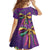 Mardi Gras Kid Short Sleeve Dress Coquette Bow Glitter Motifs - Wonder Print Shop