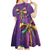 Mardi Gras Kid Short Sleeve Dress Coquette Bow Glitter Motifs - Wonder Print Shop