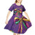 Mardi Gras Kid Short Sleeve Dress Coquette Bow Glitter Motifs - Wonder Print Shop