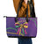 Mardi Gras Leather Tote Bag Coquette Bow Glitter Motifs - Wonder Print Shop