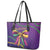 Mardi Gras Leather Tote Bag Coquette Bow Glitter Motifs - Wonder Print Shop