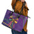 Mardi Gras Leather Tote Bag Coquette Bow Glitter Motifs - Wonder Print Shop