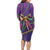 Mardi Gras Long Sleeve Bodycon Dress Coquette Bow Glitter Motifs - Wonder Print Shop