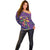 Mardi Gras Off Shoulder Sweater Coquette Bow Glitter Motifs